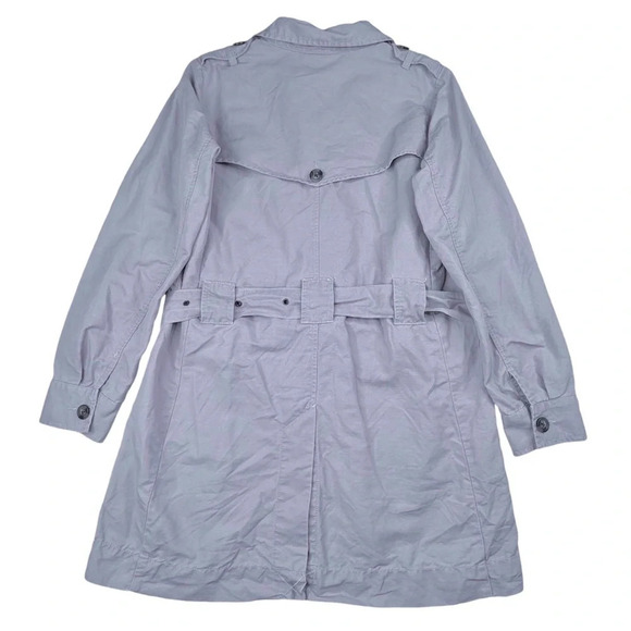 Cabi Tanner Trench Coat. Blue lavender. Linen Blend Y2k Old Money classic. Small - Picture 3 of 16